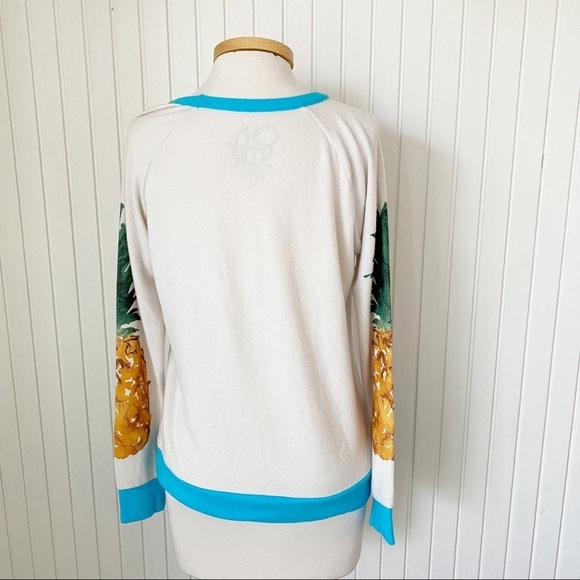 NWT Chaser Pina Colada Mama Pineapple Cream Beach Sweater Sweatshirt Size Medium - Picture 4 of 16